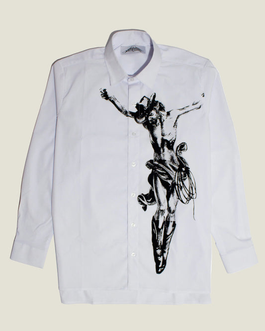 Jesus Christ Was a Cowboy Button Shirt