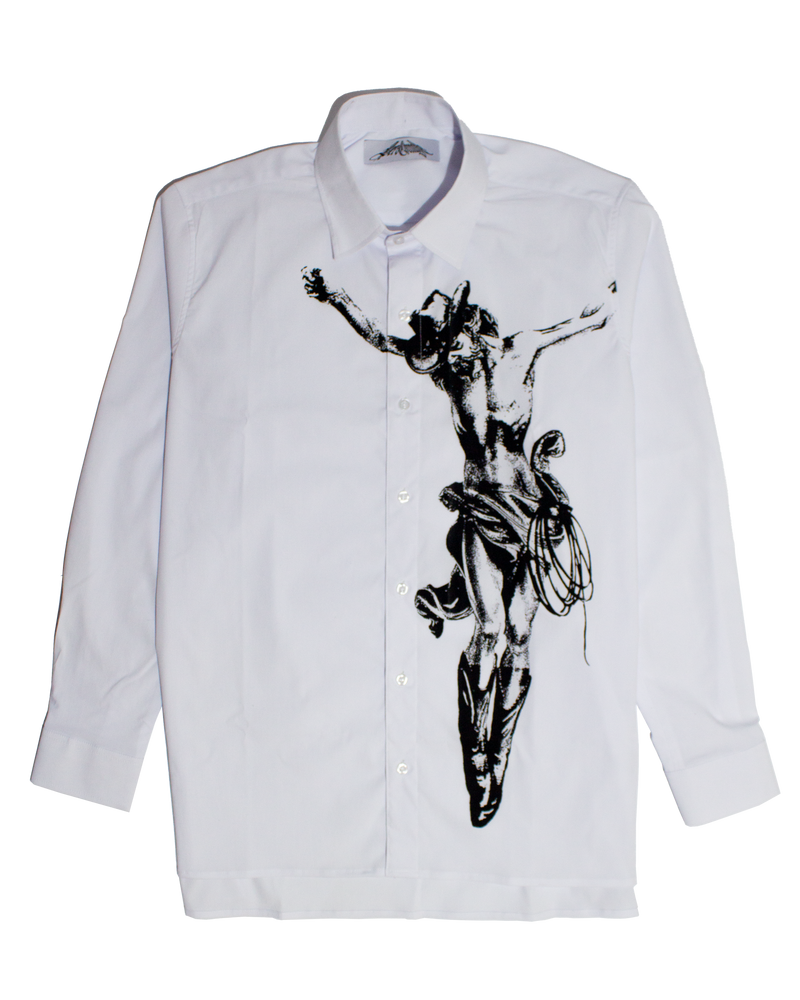 Jesus Christ Was a Cowboy Button Shirt